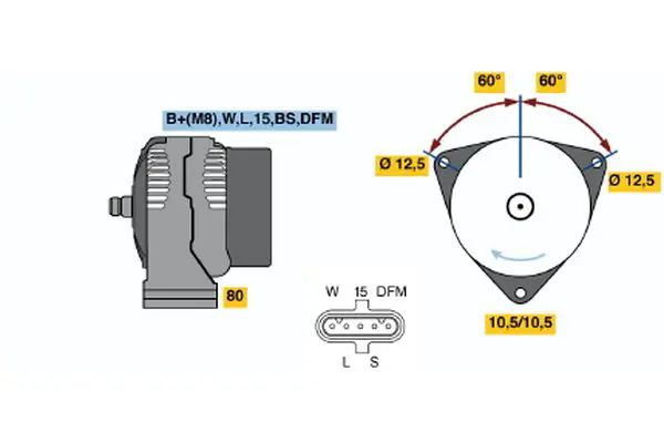 Handler.Part Alternator Bosch 0124655025 5