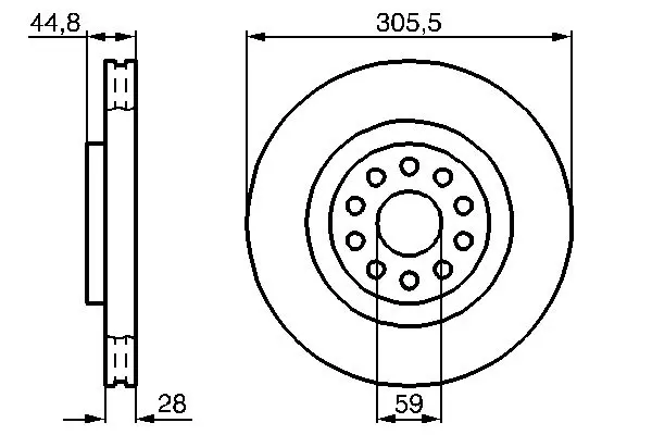 Handler.Part Brake disc Bosch 0986478963 1