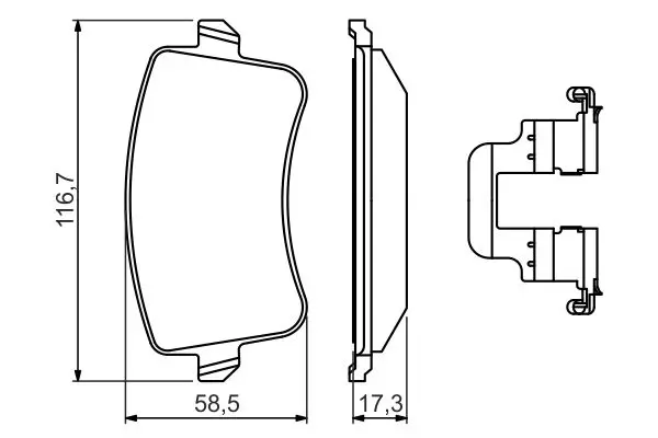 Handler.Part Brake pad set, disc brake Bosch 0986494637 7