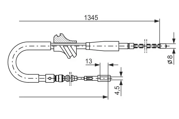 Handler.Part Cable, parking brake Bosch 1987482101 1