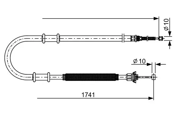 Handler.Part Cable, parking brake Bosch 1987482599 1