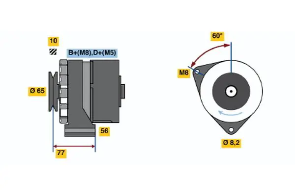 Handler.Part Alternator Bosch 0986034580 1