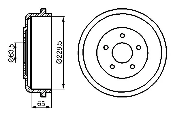 Handler.Part Brake drum Bosch 0986477129 5