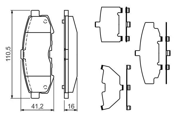 Handler.Part Brake pad set, disc brake Bosch 0986494319 1