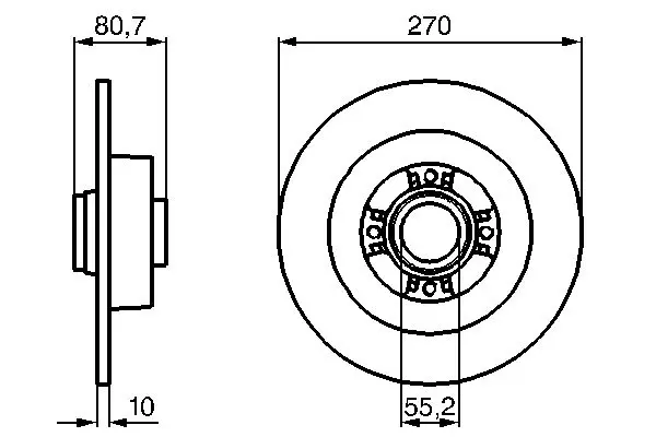 Handler.Part Brake disc Bosch 0986479196 5