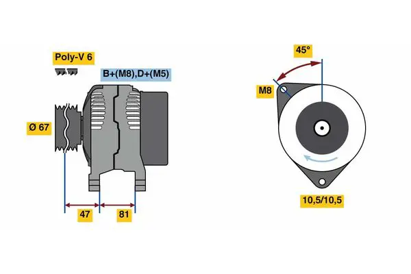 Handler.Part Alternator Bosch 0986080120 1