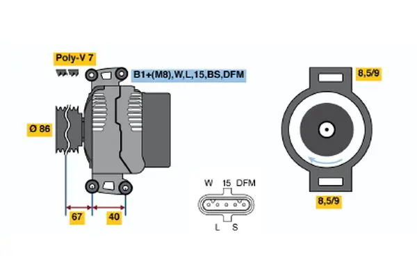 Handler.Part Alternator Bosch 0124655014 5