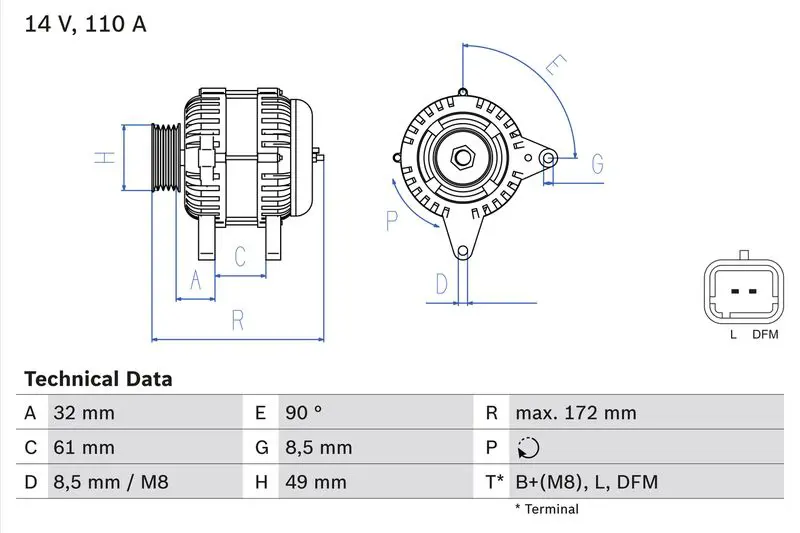 Handler.Part Alternator Bosch 0986080330 1