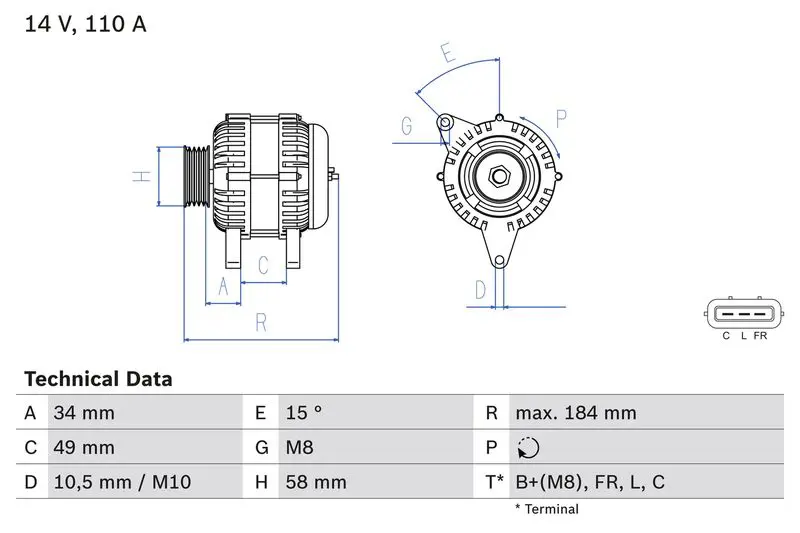 Handler.Part Alternator Bosch 0986083640 1