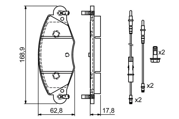 Handler.Part Brake pad set, disc brake Bosch 0986424581 7