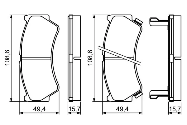 Handler.Part Brake pad set, disc brake Bosch 0986494234 1