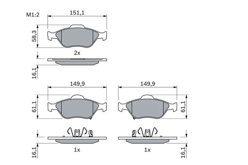 Handler.Part Brake pad set, disc brake Bosch 0986494101 5