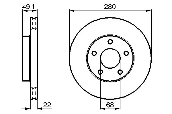 Handler.Part Brake disc Bosch 0986478833 1