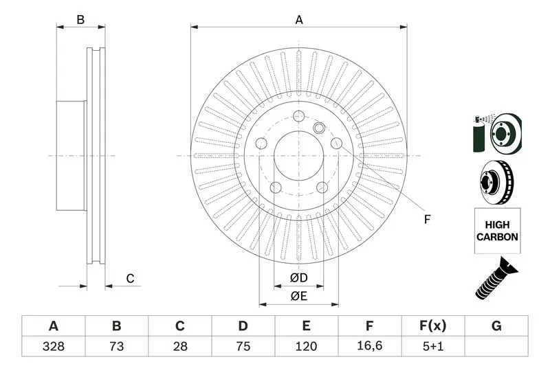 Handler.Part Brake disc Bosch 0986479771 5