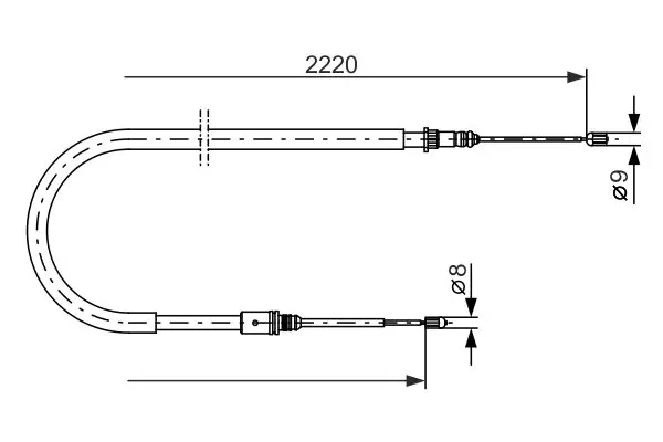 Handler.Part Cable, parking brake Bosch 1987477652 5