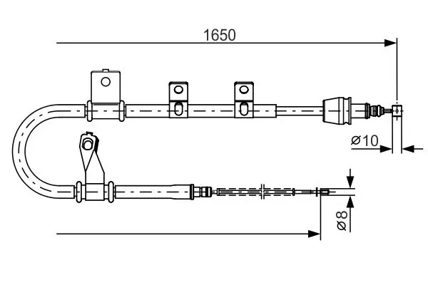 Handler.Part Cable, parking brake Bosch 1987482210 1