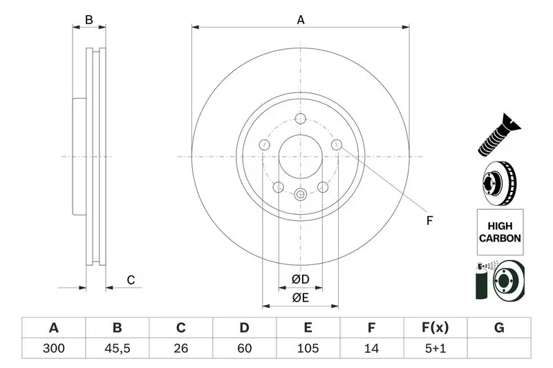 Handler.Part Brake disc Bosch 0986479D93 5