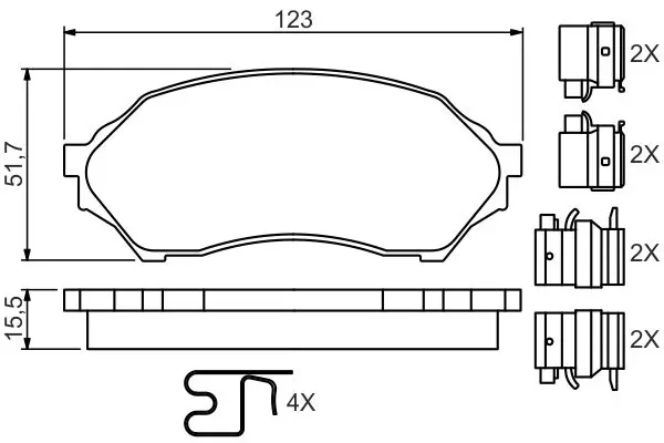 Handler.Part Brake pad set, disc brake Bosch 0986494616 5