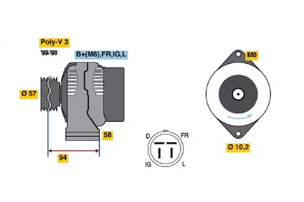 Handler.Part Alternator Bosch 0986038571 1