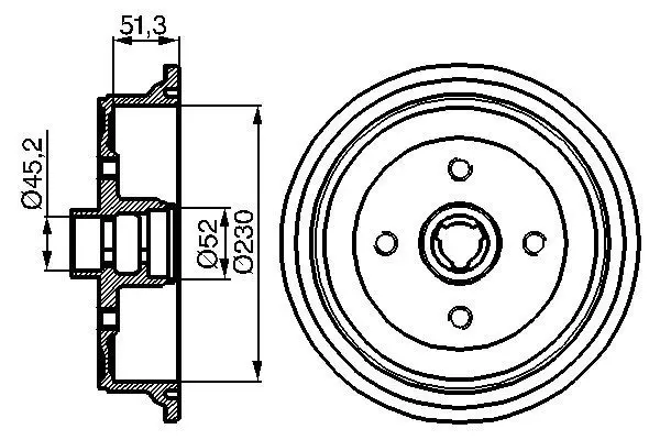 Handler.Part Brake drum Bosch 0986477029 1