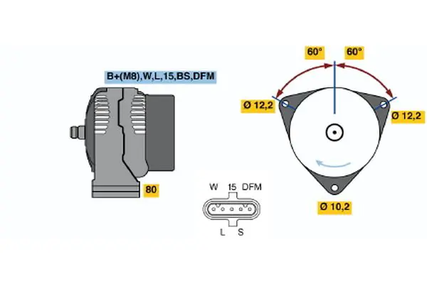 Handler.Part Alternator Bosch 0124555014 5