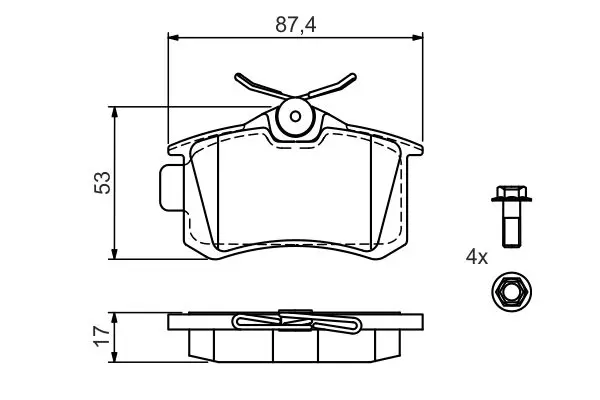 Handler.Part Brake pad set, disc brake Bosch 0986494516 7