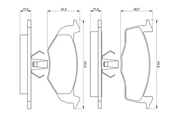 Handler.Part Brake pad set, disc brake Bosch 0986424361 1