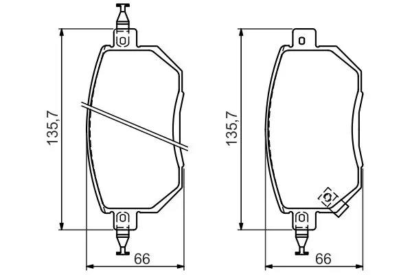 Handler.Part Brake pad set, disc brake Bosch 0986494366 1