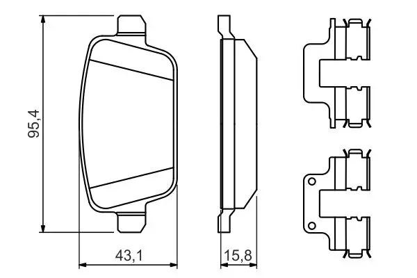 Handler.Part Brake pad set, disc brake Bosch 0986494639 5