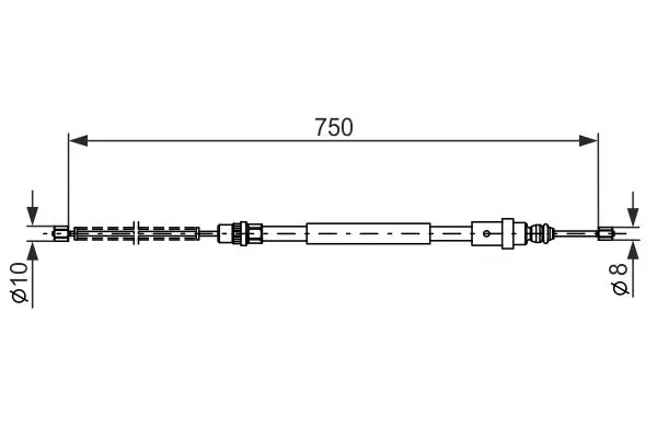 Handler.Part Cable, parking brake Bosch 1987477571 1