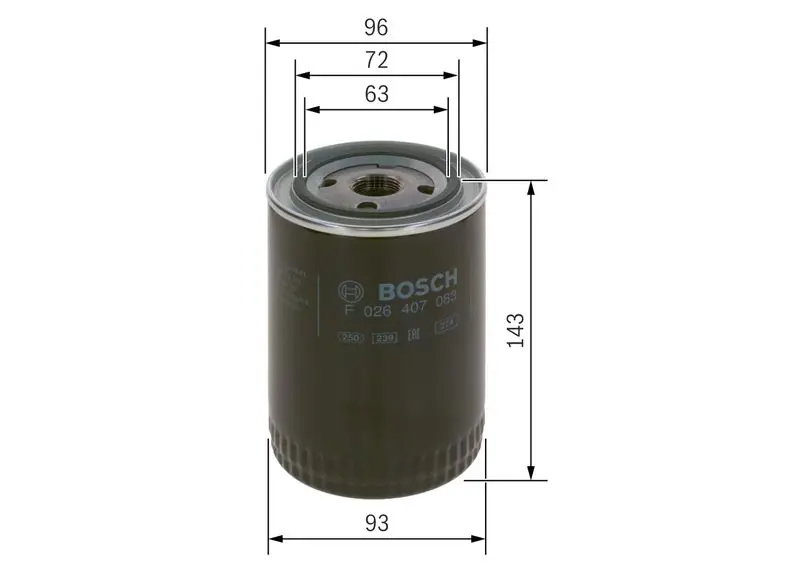 Handler.Part Oil filter Bosch F026407083 5