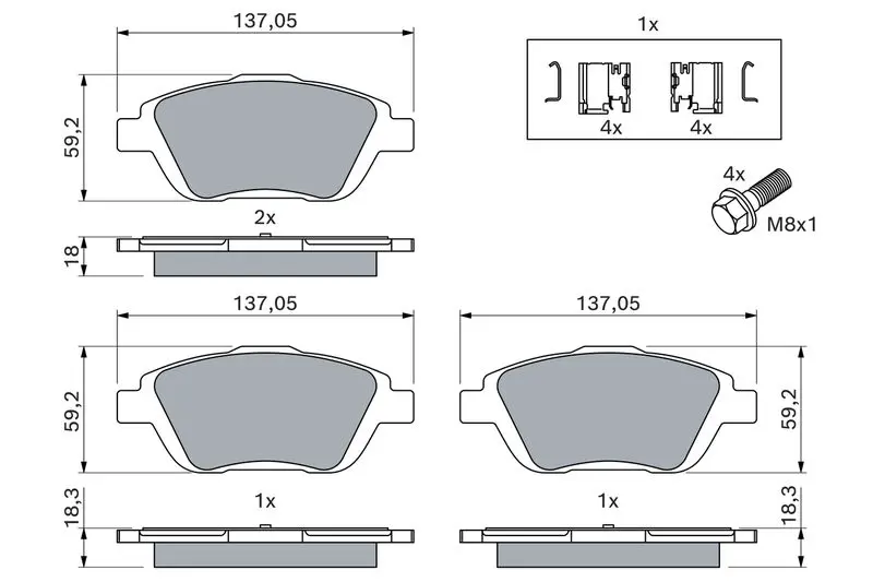 Handler.Part Brake pad set, disc brake Bosch 0986494438 5