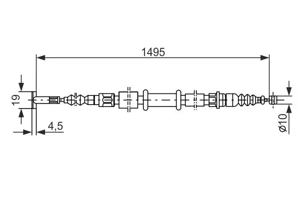 Handler.Part Cable, parking brake Bosch 1987477376 1