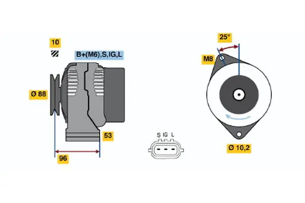 Handler.Part Alternator Bosch 0986045881 1