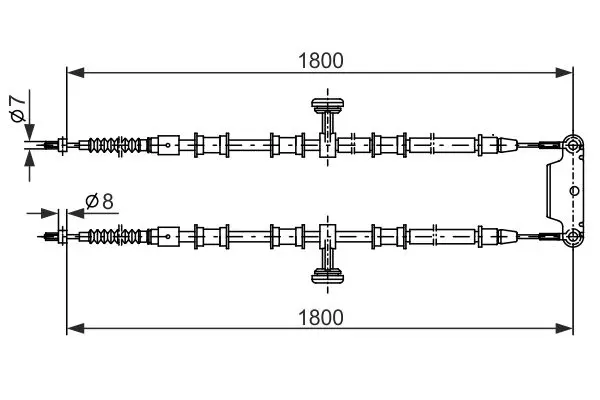 Handler.Part Cable, parking brake Bosch 1987482291 1