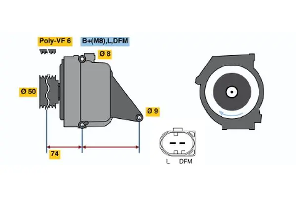 Handler.Part Alternator Bosch 0986042490 1