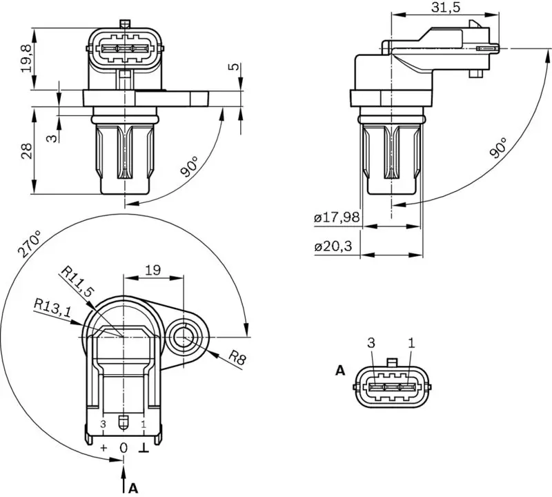 Handler.Part Sensor, camshaft position Bosch 0232103097 6