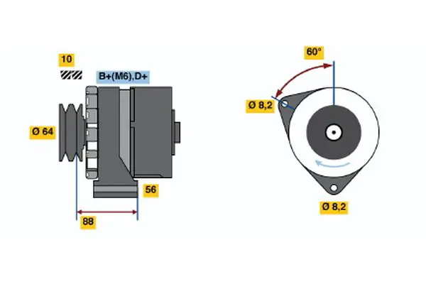 Handler.Part Alternator Bosch 0986032930 1