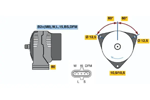 Handler.Part Alternator Bosch 0124555032 1