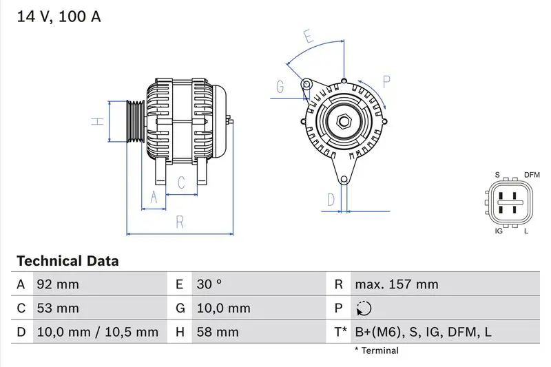 Handler.Part Alternator Bosch 0986082030 1