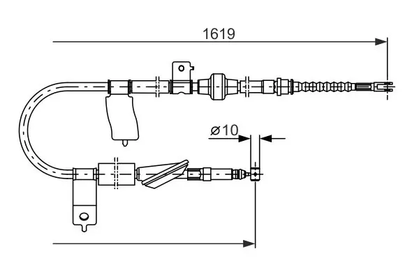 Handler.Part Cable, parking brake Bosch 1987477737 1