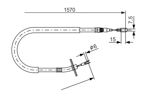 Handler.Part Cable, parking brake Bosch 1987477861 5