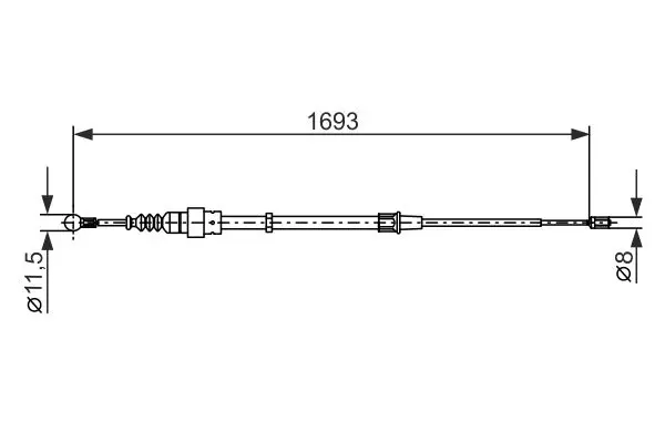 Handler.Part Cable, parking brake Bosch 1987477698 5