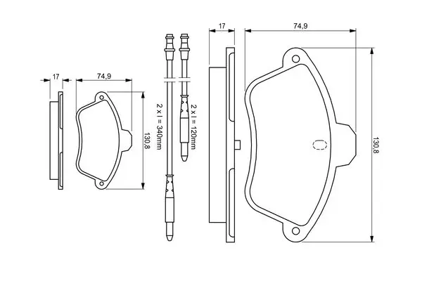 Handler.Part Brake pad set, disc brake Bosch 0986460957 5