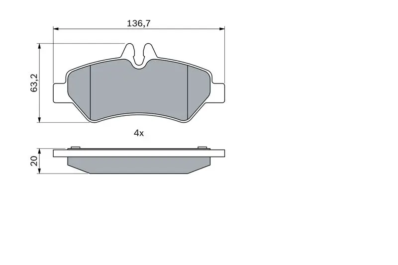 Handler.Part Brake pad set, disc brake Bosch 0986494123 5