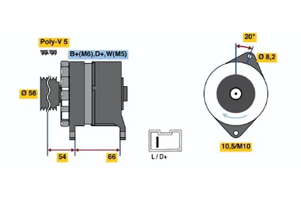 Handler.Part Alternator Bosch 0986043151 1