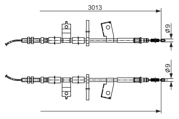 Handler.Part Cable, parking brake Bosch 1987482585 1