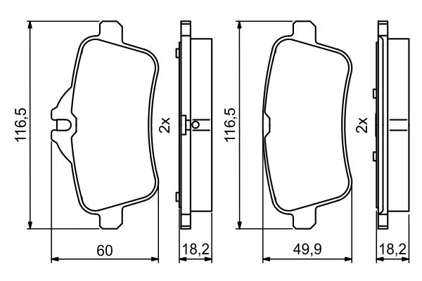 Handler.Part Brake pad set, disc brake Bosch 0986494783 7