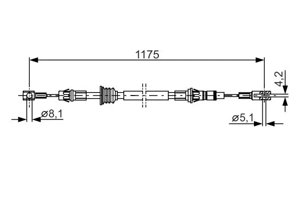 Handler.Part Cable, parking brake Bosch 1987482012 1