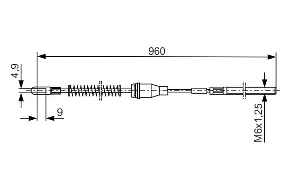 Handler.Part Cable, parking brake Bosch 1987477133 1